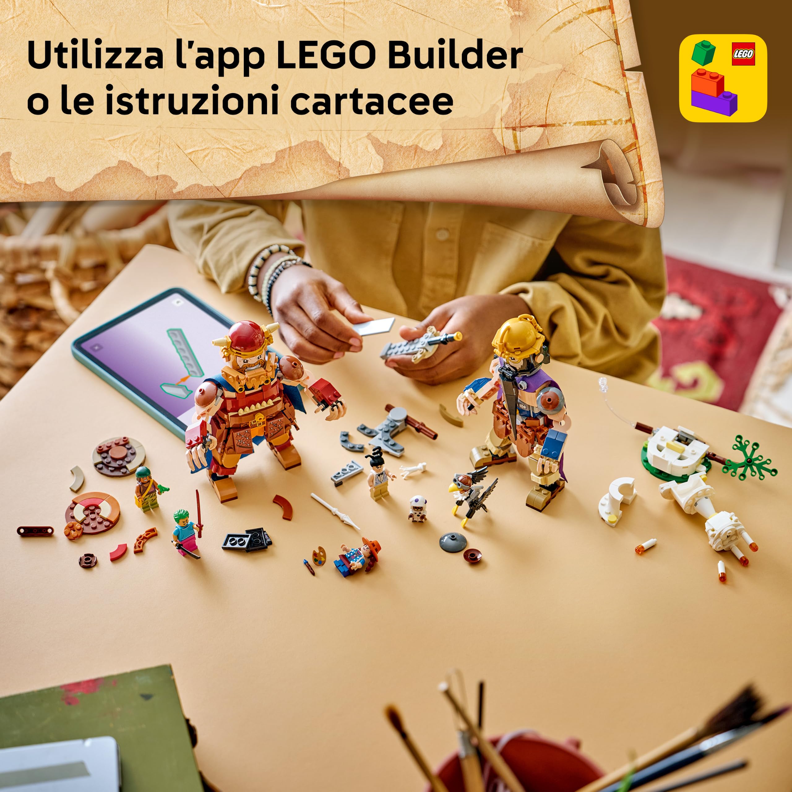LEGO ONE PIECE Dori Contro Brogi – Giganti di Little Garden - Giocattolo Interattivo con 2 Action Figure e 5 Minifigure - Regalo per Bambini, Bambine e Fan da 9 Anni in su - 75644