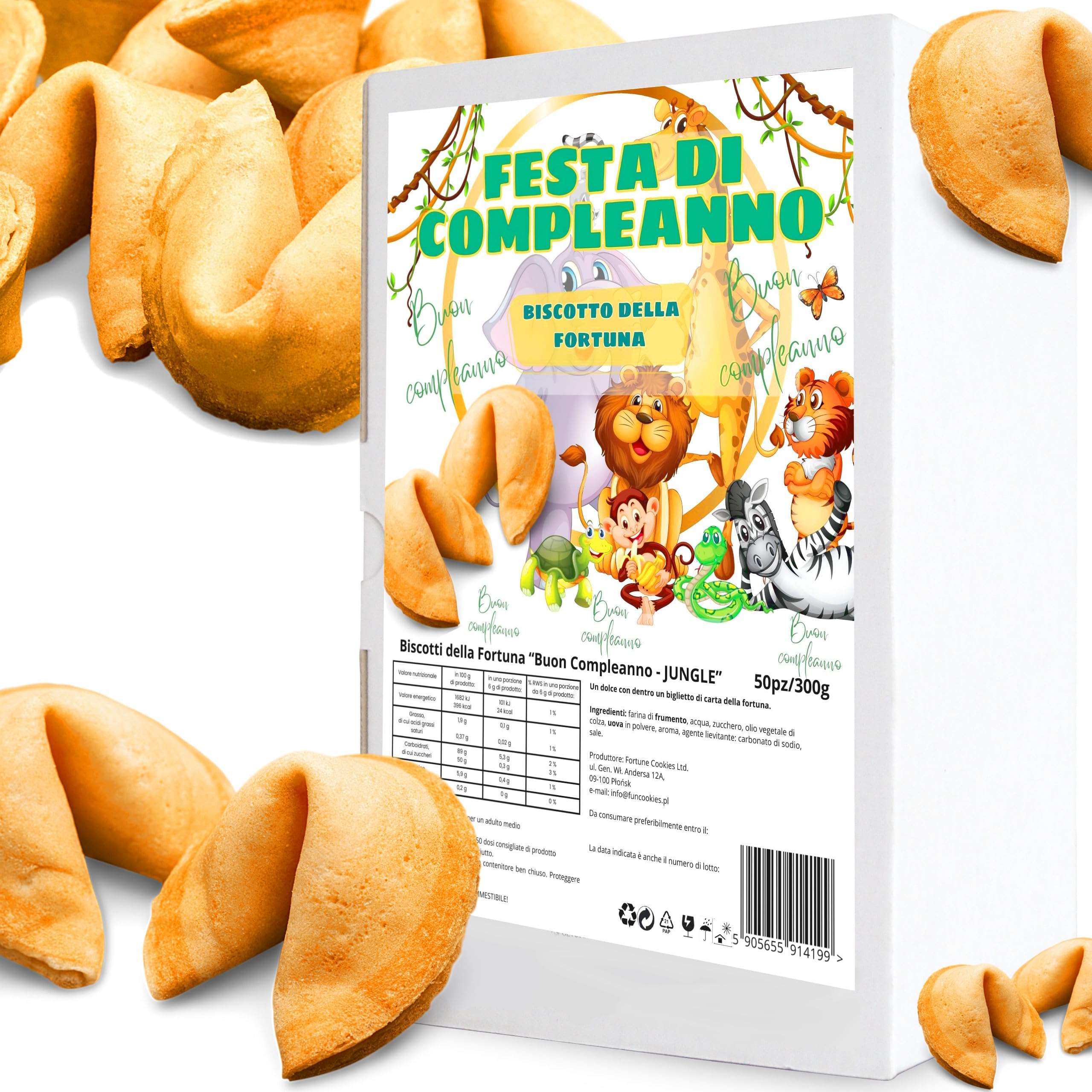 D&D Fun Cookies Biscotti della Fortuna 50 pezzi | Compleanno del bambino | Biscotti bambini | Biscotti della fortuna cinesi | Biscotti confezionati singolarmente | Biscotti regalo | Fortune Cookies