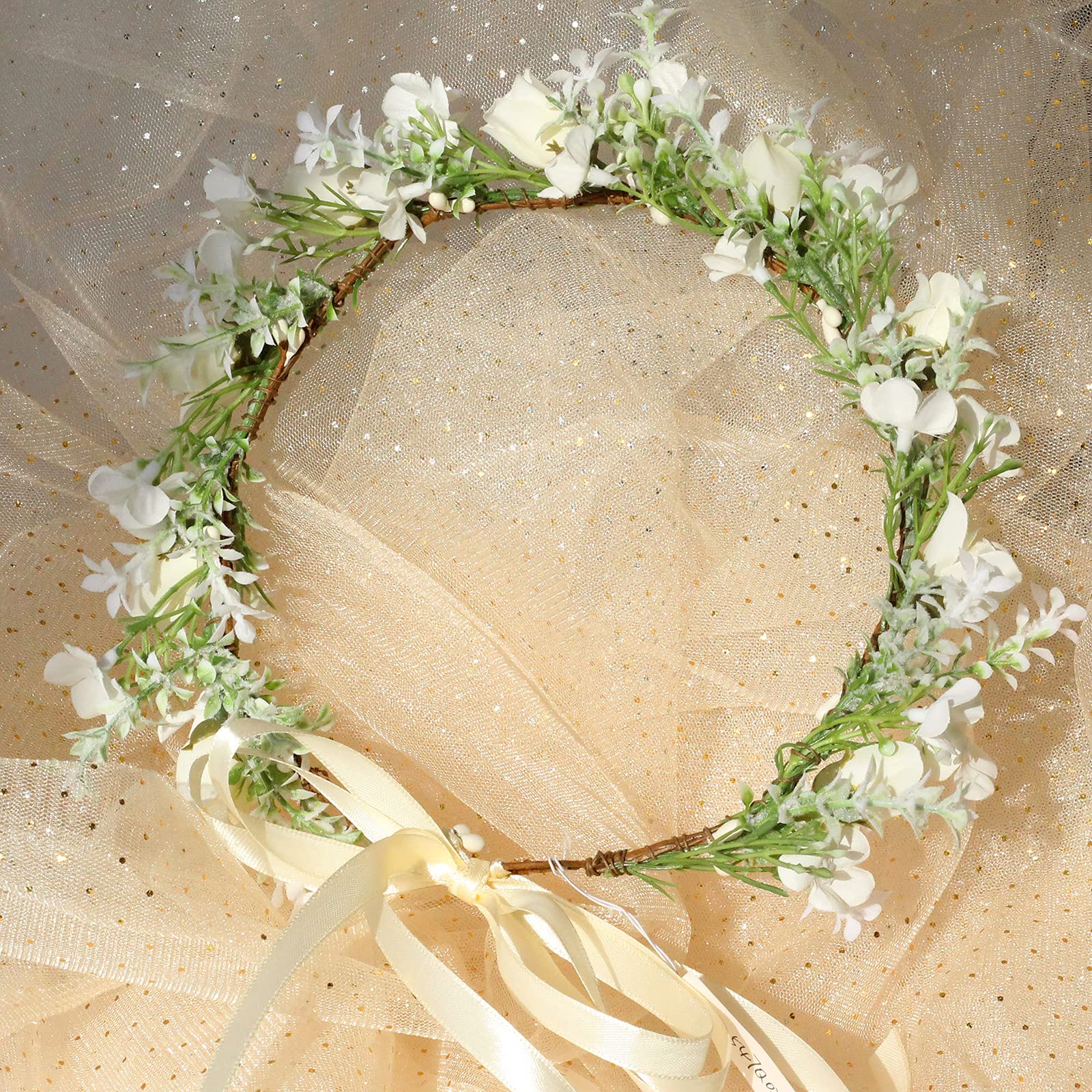 Amazon.com : Vivivalue Women Flower Crown Boho Flower  display picture 2