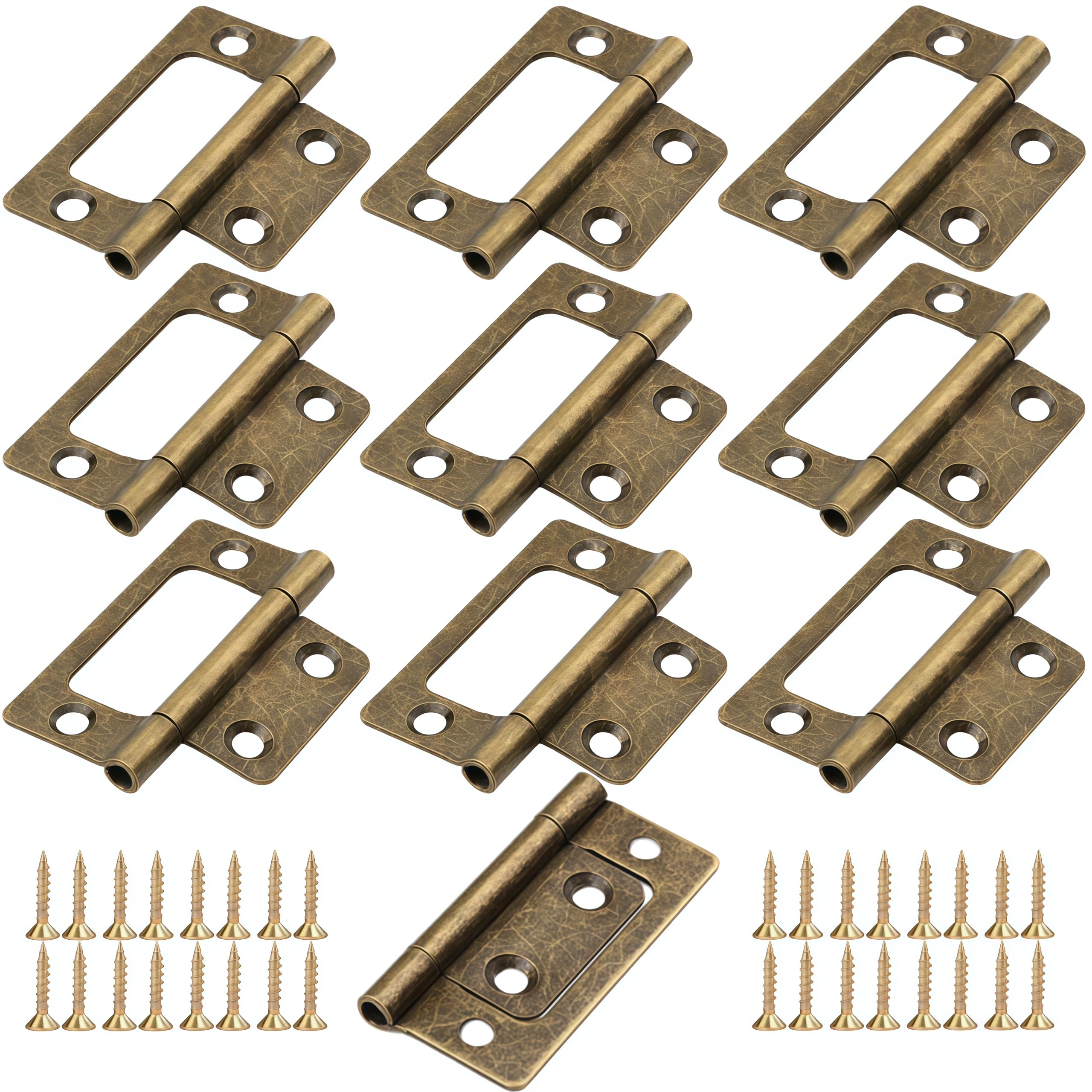 Vbnexyr Green And Patina Hinge 10 Pack Of 2 Inch Iron Hinges No Slotting Required Suitable For Picture Frames And Wooden Boxes Antique Blue