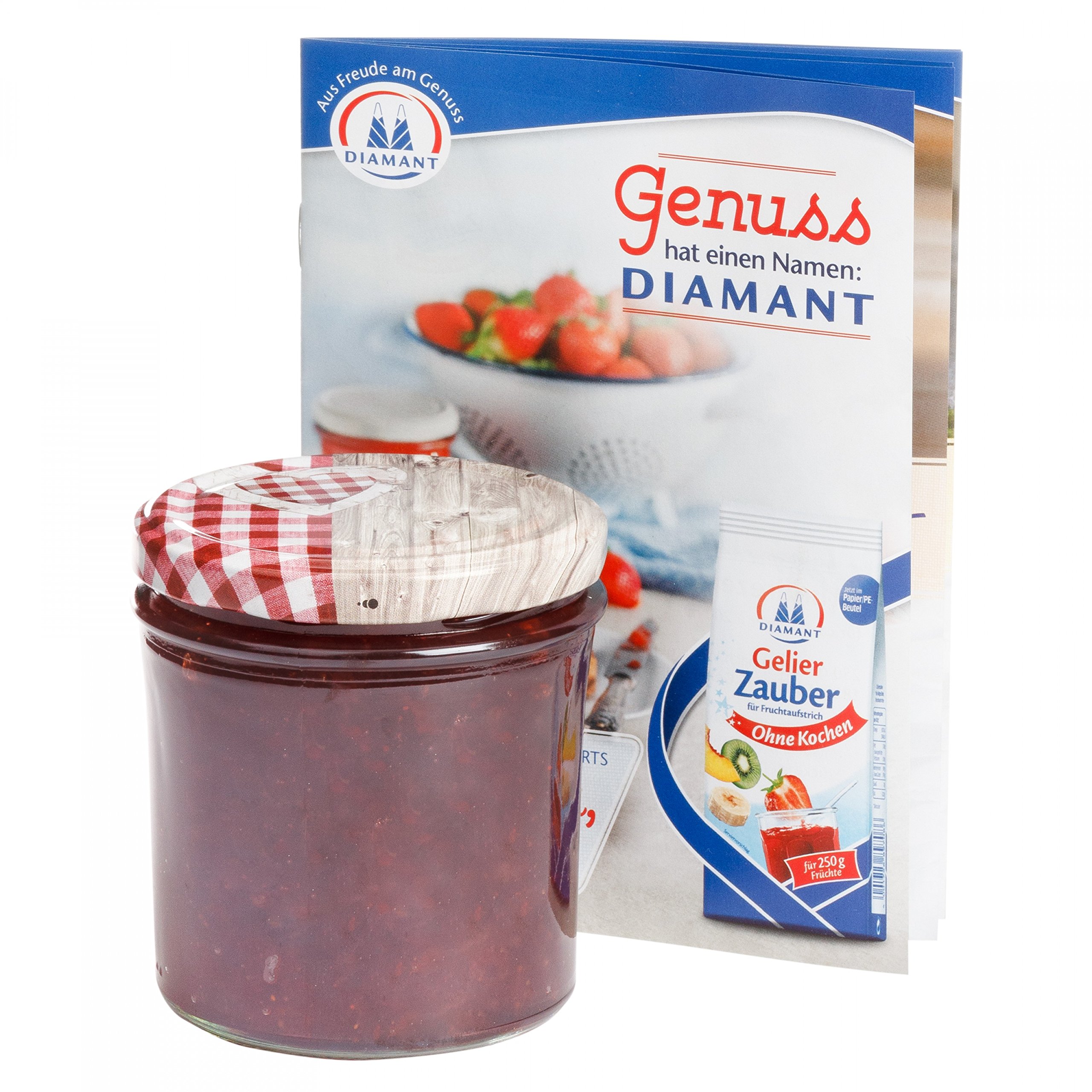 MamboCat - Set di 50 vasetti in vetro da 350 ml, con coperchio Twist-Off a forma di cuore in legno a quadretti rossi e ricettario incluso