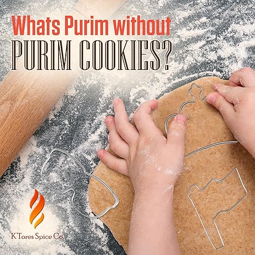 Miniatura 5 de Purim - Cortador de galletas de 3 piezas, acero inoxidable, formas temáticas Purim, bandera, corona, máscara de ojos, apto para alimentos, cortador