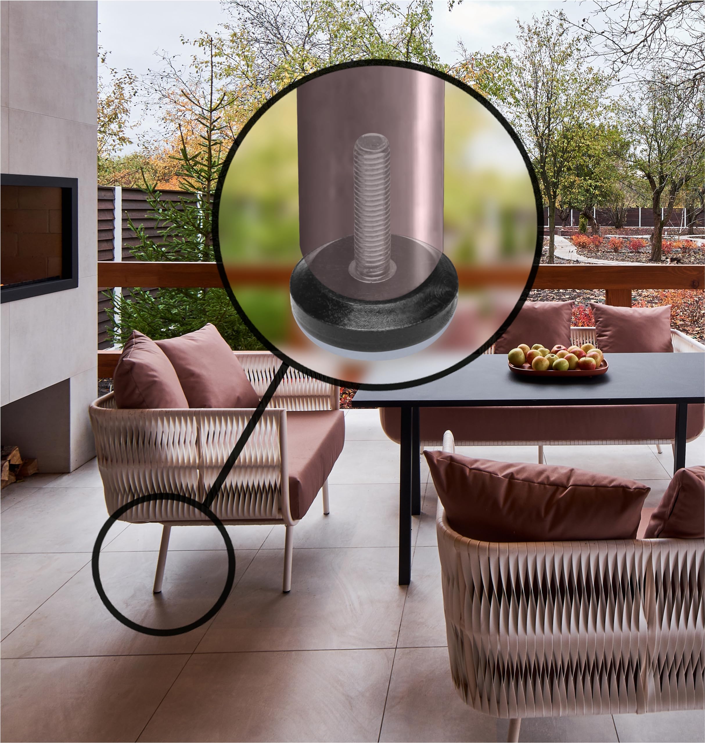Slipstick Gorilla Outdoor Adjustable Furniture Levelers (8 Pack) Weatherproof Screw in Leg Glides for Chairs Tables - Image 3