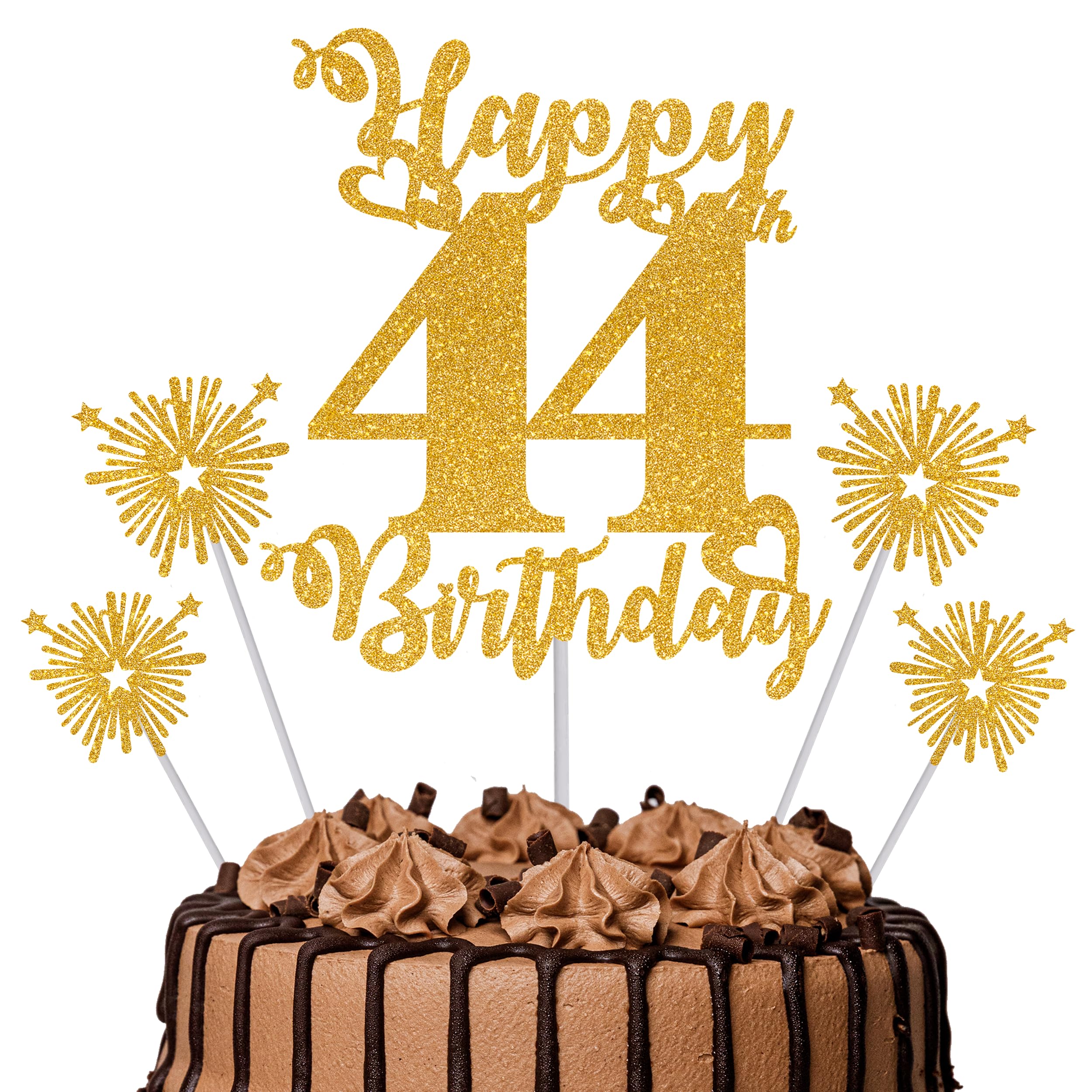 Gold Glitter 96th Birthday Cake Topper Set – 5 Piece Premium Glitter Birthday Decoration & Party Supplies for Men, Women & Kids – 96th Birthday — view 15