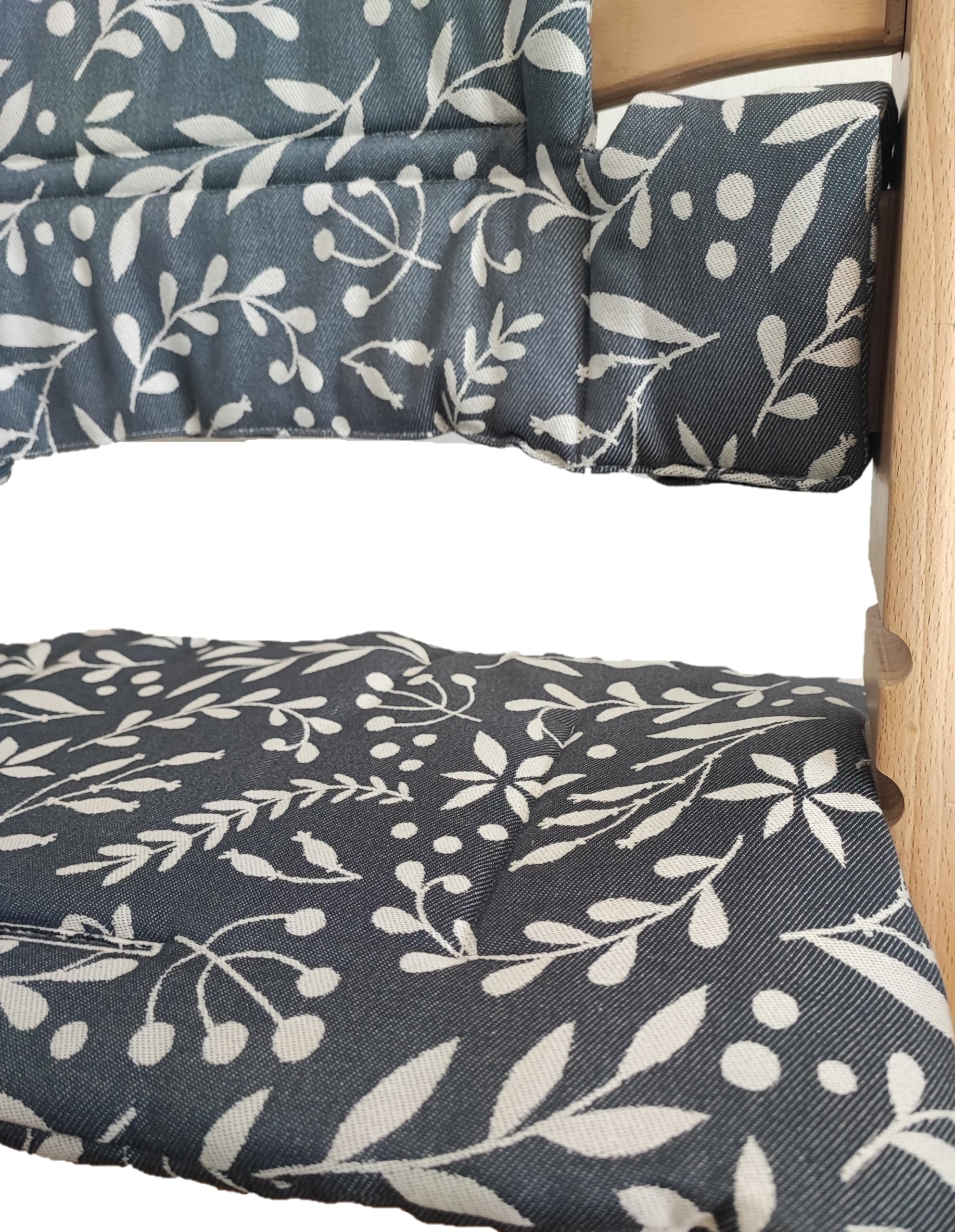 Kadem® Sitzkissen 100% Bio Baumwolle | Classic Kissen Sitzbezug Hochstuhlauflage | 2-teilig passend für Stokke Tripp Trapp Kinderhochstuhl | maschinenwaschbar einfache schnelle Befestigung | Lunaria