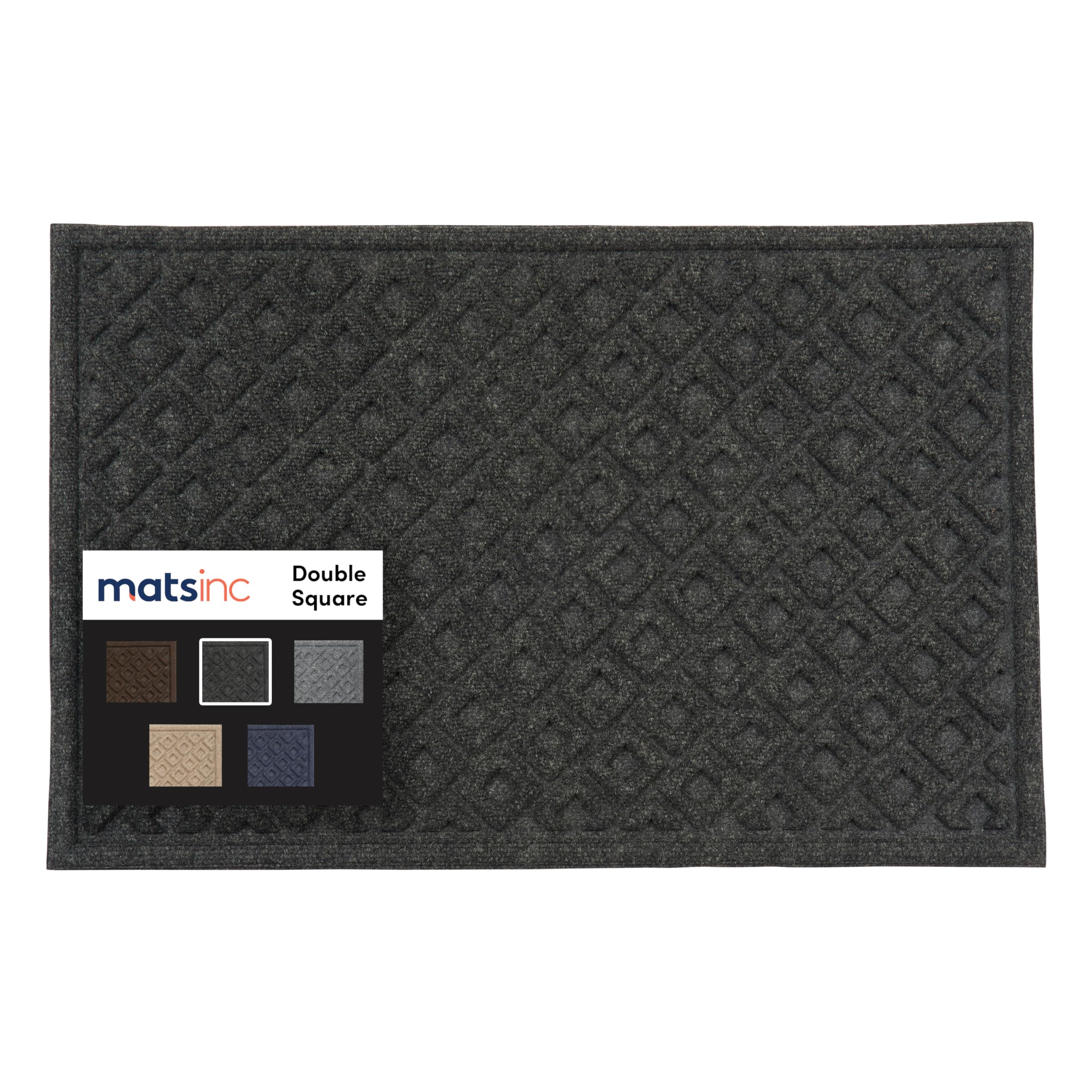 MATSINC Artisan Entry Front Door Mat - Rubber Back Indoor or Outdoor Entry Rug with Square Design, Water Absorbing Rug, Made in The USA, 2' x 3',