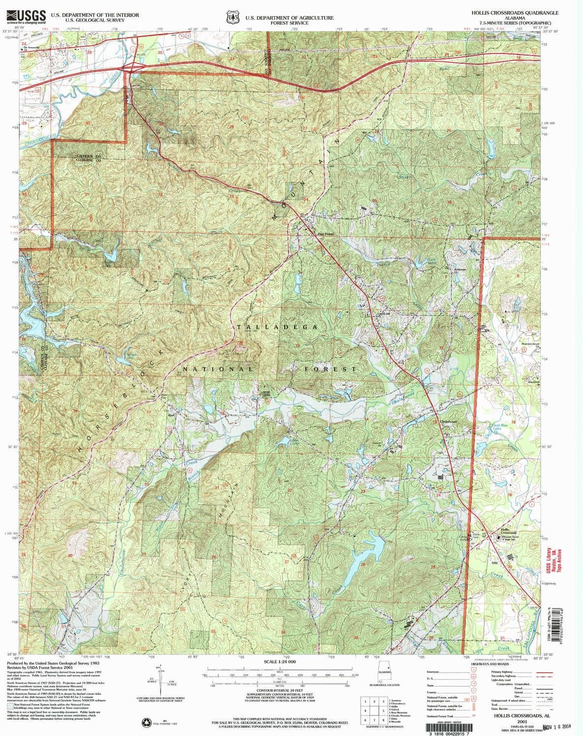 YellowMaps Hollis Crossroads AL topo map, 124000 Scale, 7