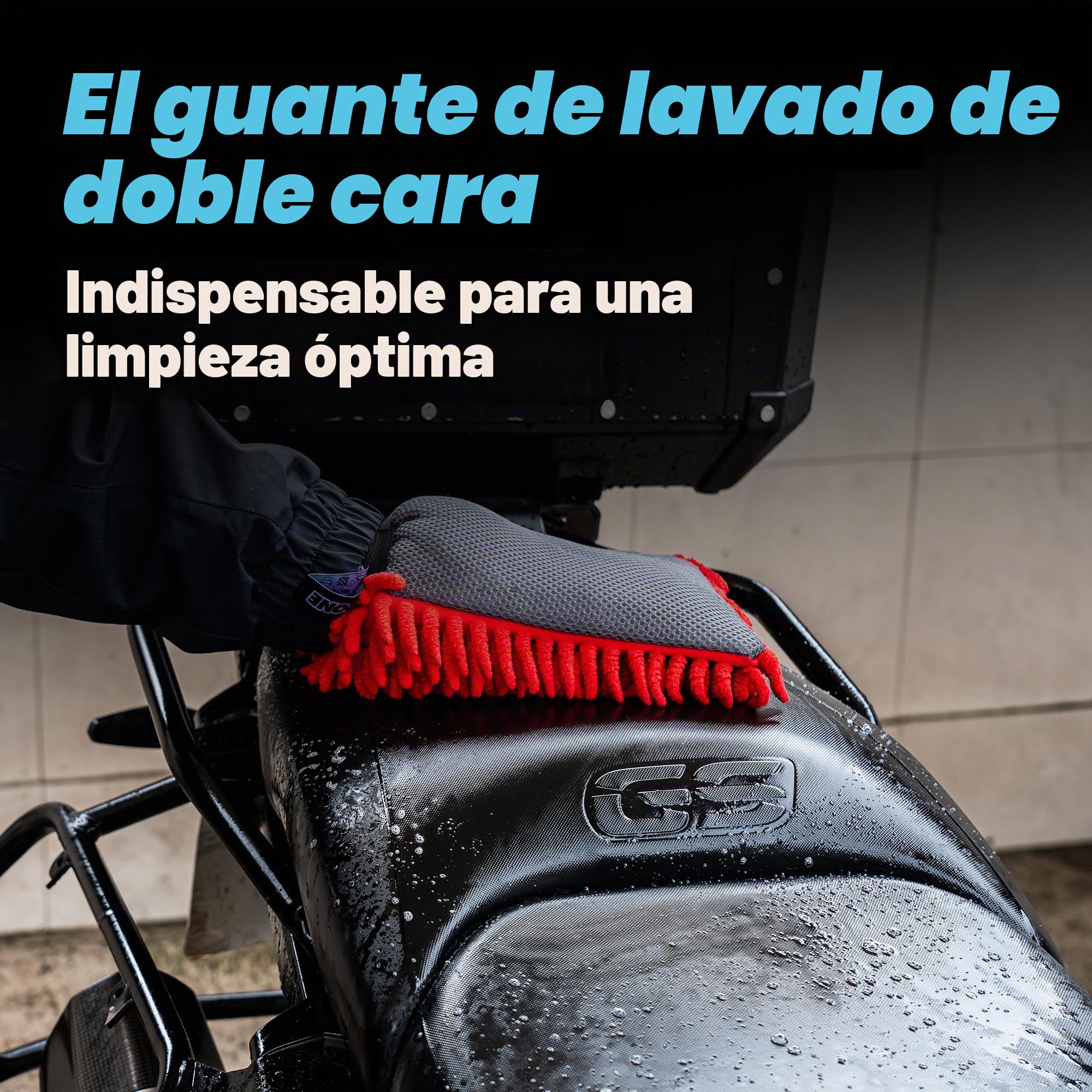 IPONE - Pack de Limpieza Completa para Moto - Cleaning Kit - Moto Wash 1L + Wheel Cleaner 1L + Guante de Microfibra + Cepillo para Llantas