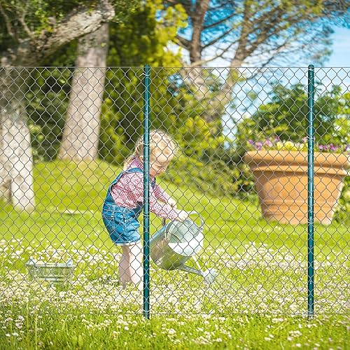 Miniatura 4 de ARIFARO Postes de valla de 7 pies de metal resistente, paquete de 10, poste en U de jardín sin excavación para valla de alambre de acero para patio,