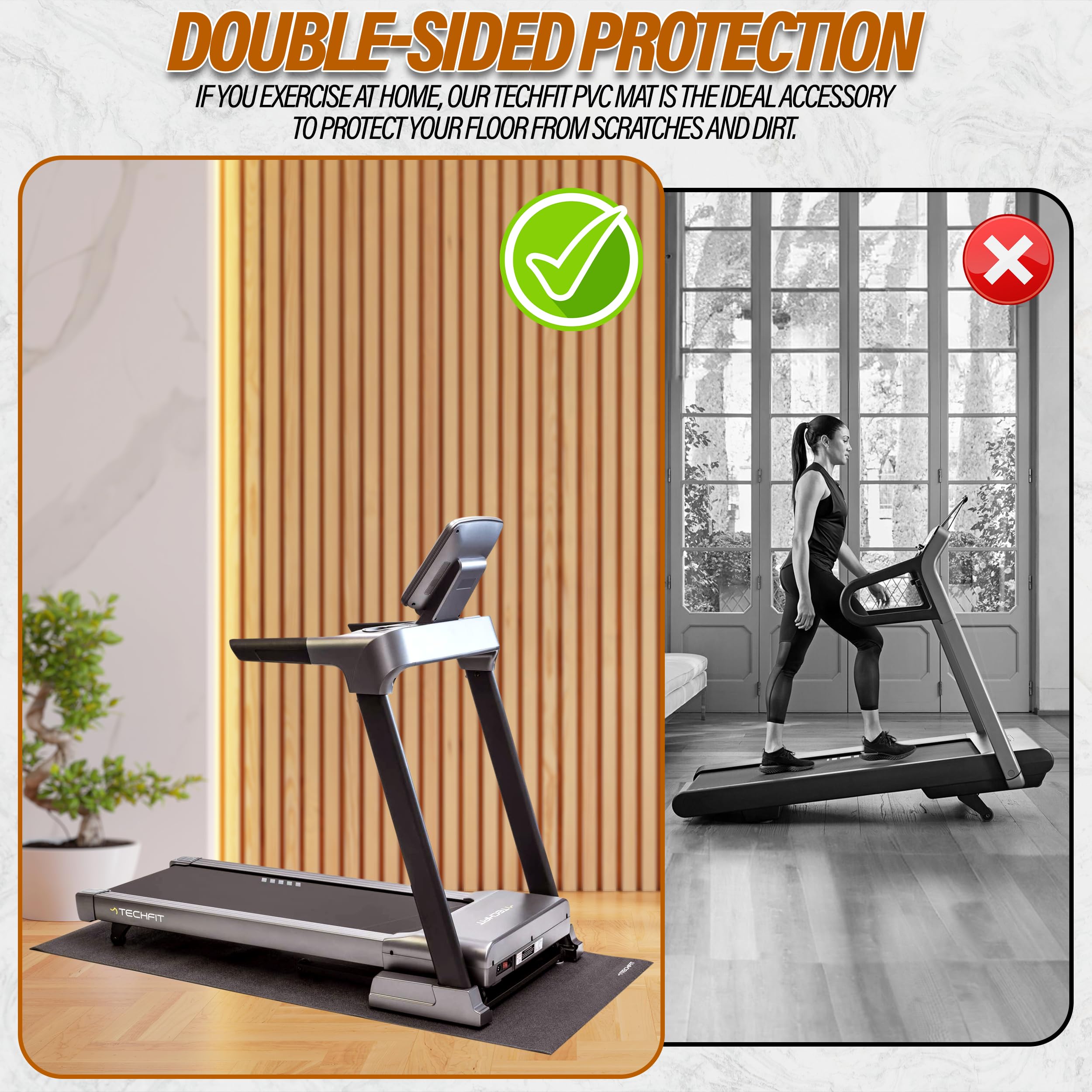 Tapis velo d'équipement de Fitness - Tapis de protection de sol antidérapant pour tapis de Course, vélos, rameurs, elliptiques et autres équipements de Gym
