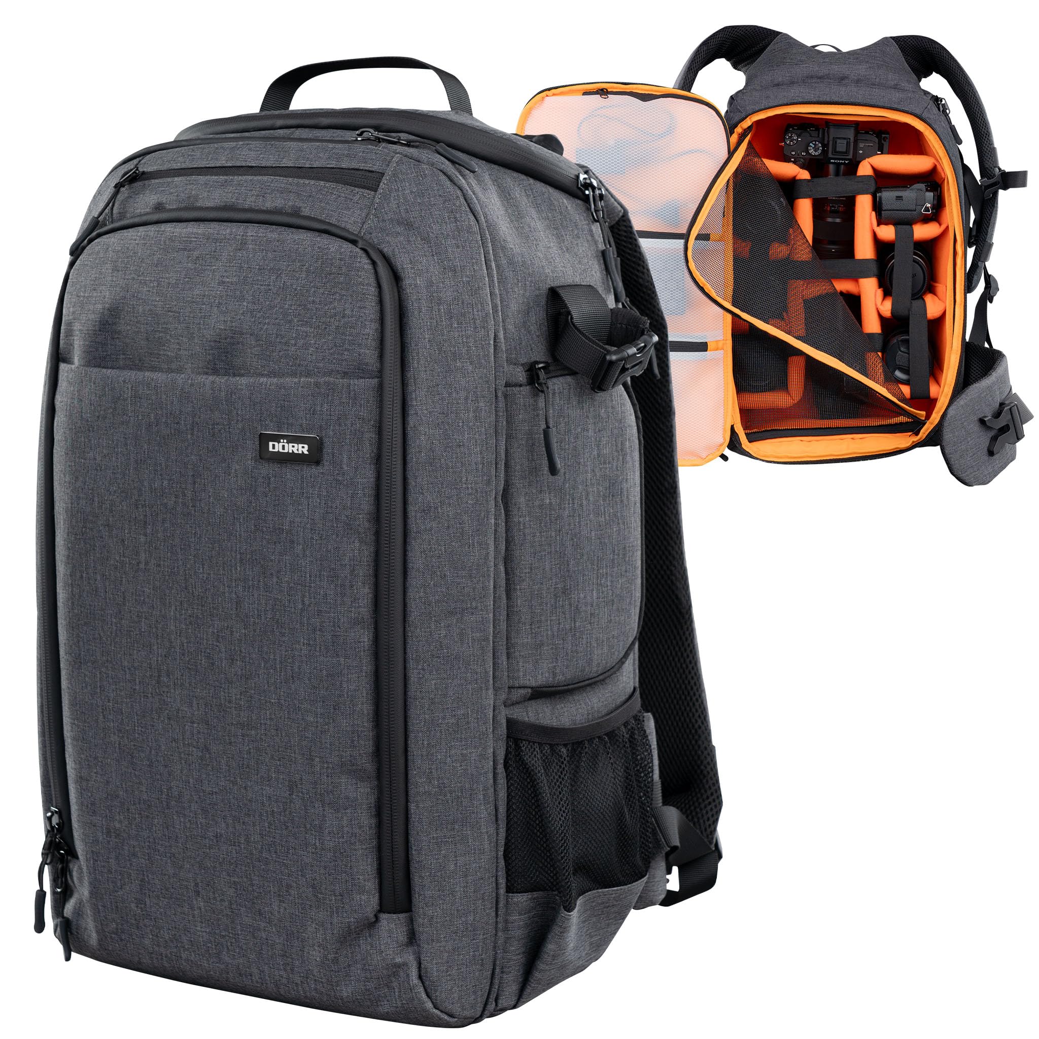 DÖRR Fotorucksack Prag Pro 20L & Prag Go 16L, Wasserdicht, Kamera-Rucksack, 16 Zoll Laptopfach, Spiegelreflex, DSLR SLR, Flexible Inneneinteilung, Stativ-Halterung, Drohnenrucksack, Robust & Leicht
