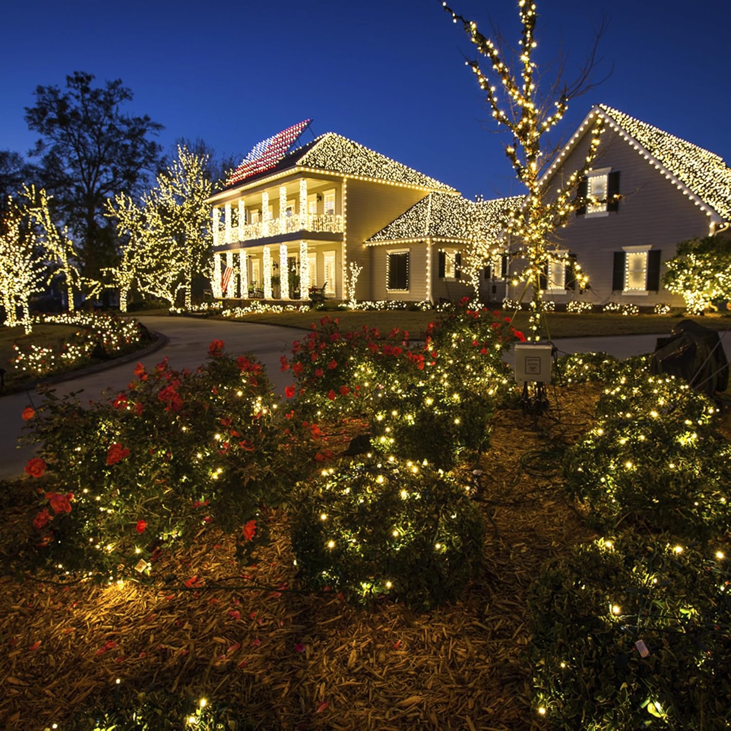 weillsnow 164Ft 500 LED Christmas Lights, Waterproof 8 Twinkle with Memory Functions Christmas Tree Lights for Indoor Outdoor Christmas Tree Garden Decoration (Warm White) - Image 6