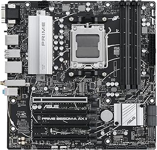 ASUS Prime B650M-A AX II AMD B650(Ryzen 7000) Micro-ATX motherboard(DDR5 6400+(OC),PCIe 5.0 M.2 support,2.5Gb LAN,Wi-Fi 6,DisplayPort,HDMI,USB 3.2 Gen 2, front USB 3.2 Gen 1 Type-C®,CEC Tier II ready)