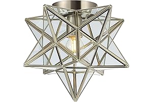 Stella 12" Moravian Star Metal/Glass LED Flush Mount Light