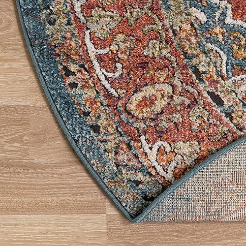 Miniatura 6 de Unique Loom Isabella Collection - Alfombra de área - Rossellini (3 pies 3 pulgadas, redonda, rojo óxidobeige)