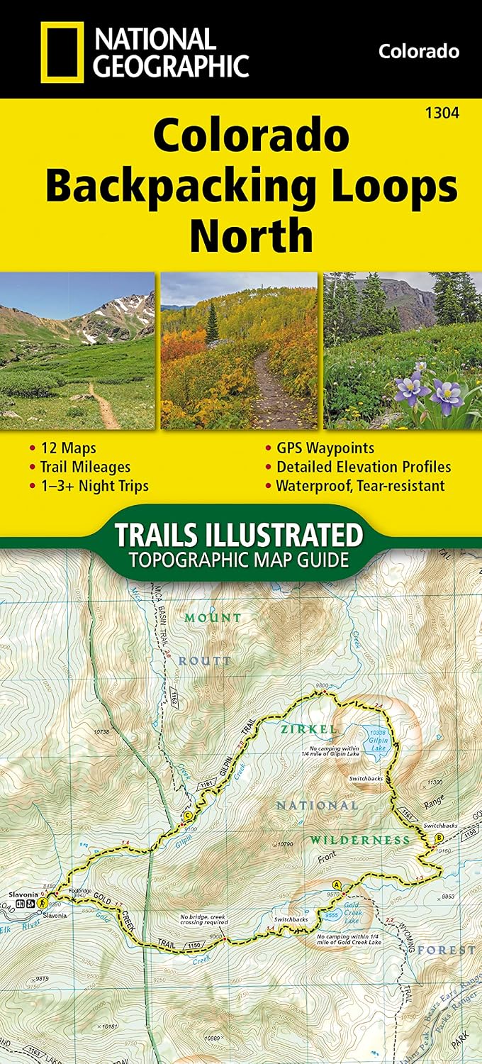 Colorado Backpack Loops North Map (National Geographic Topographic Map Guide, 1304)