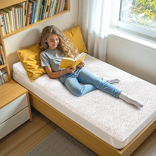 Miniatura 5 de CHUN YI Cubrecolchón de espuma viscoelástica de 3 pulgadas, tamaño individual XL, protector de cama de gel de ventilación refrescante, protector de