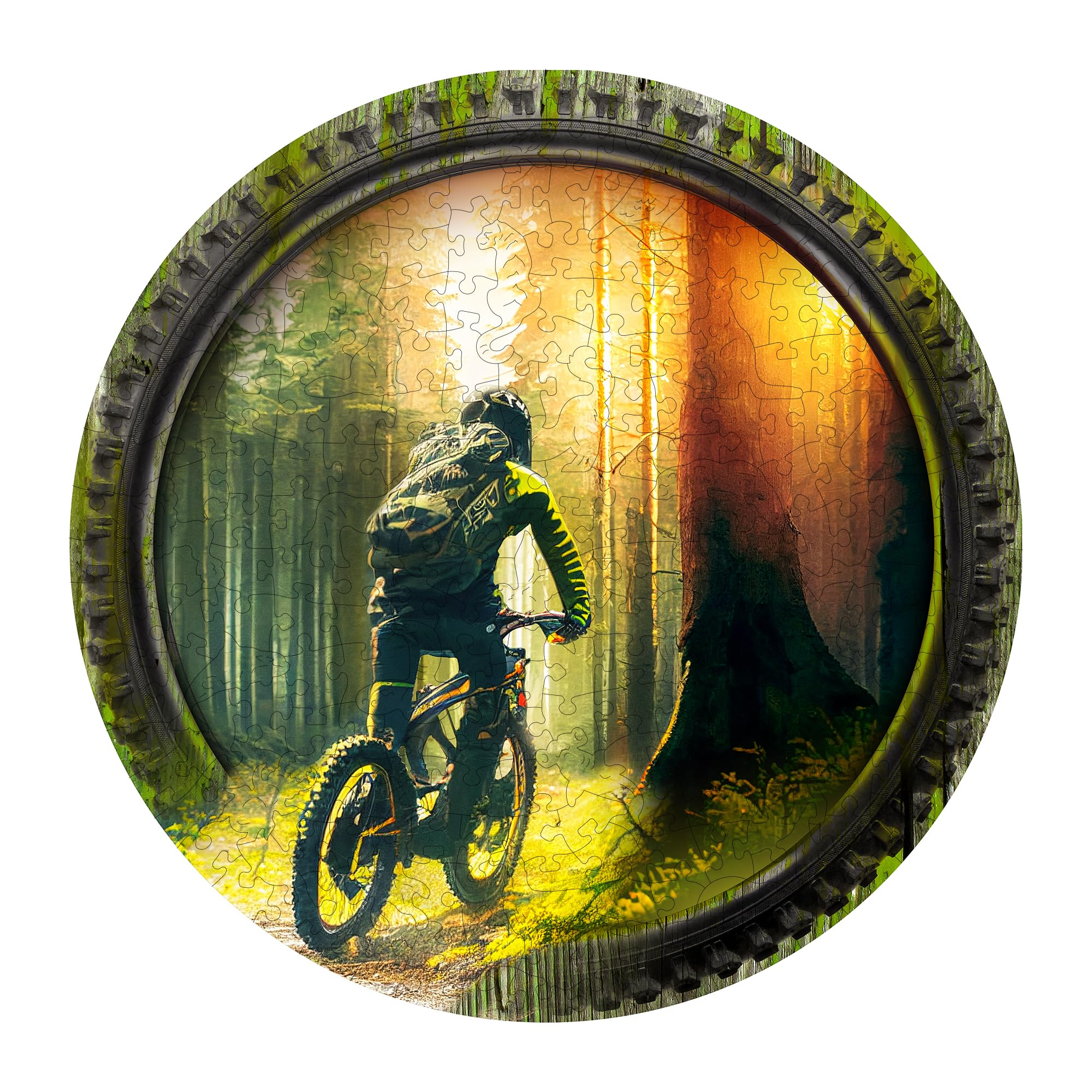 Wooden.City Holzpuzzles Fahrrad im Wald 250 Teile - Lebendige Holzpuzzles für Erwachsene - Herausfordernde Holzschnittpuzzles - Tierförmige Puzzles - Einzigartige Mosaik-Holzpuzzle für Erwachsene