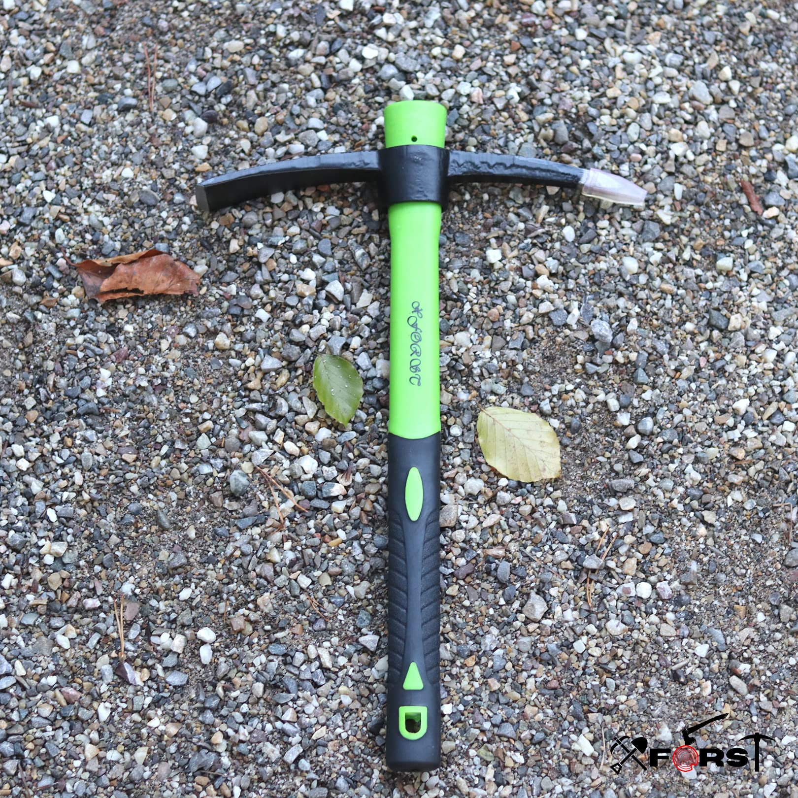 Xforst X-PF400 Mini Pioche Manche Fibre de Verre Tête Acier Forgé Traité Thermiquement Désherber Creuser Jardinage Camping Prospection