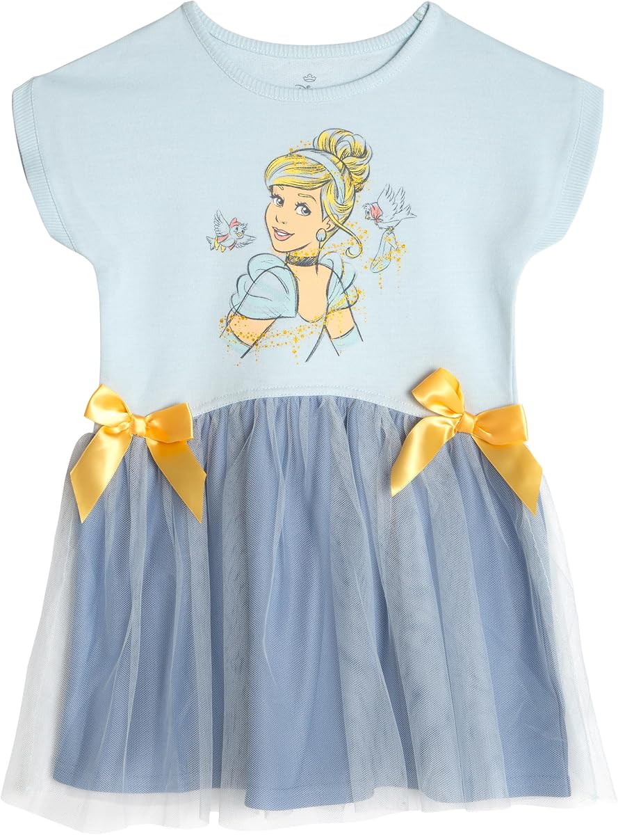 Vestido de tul de rizo francés para niñas de Disney, tallas para niños pequeños y grandes (2T - 14-16)