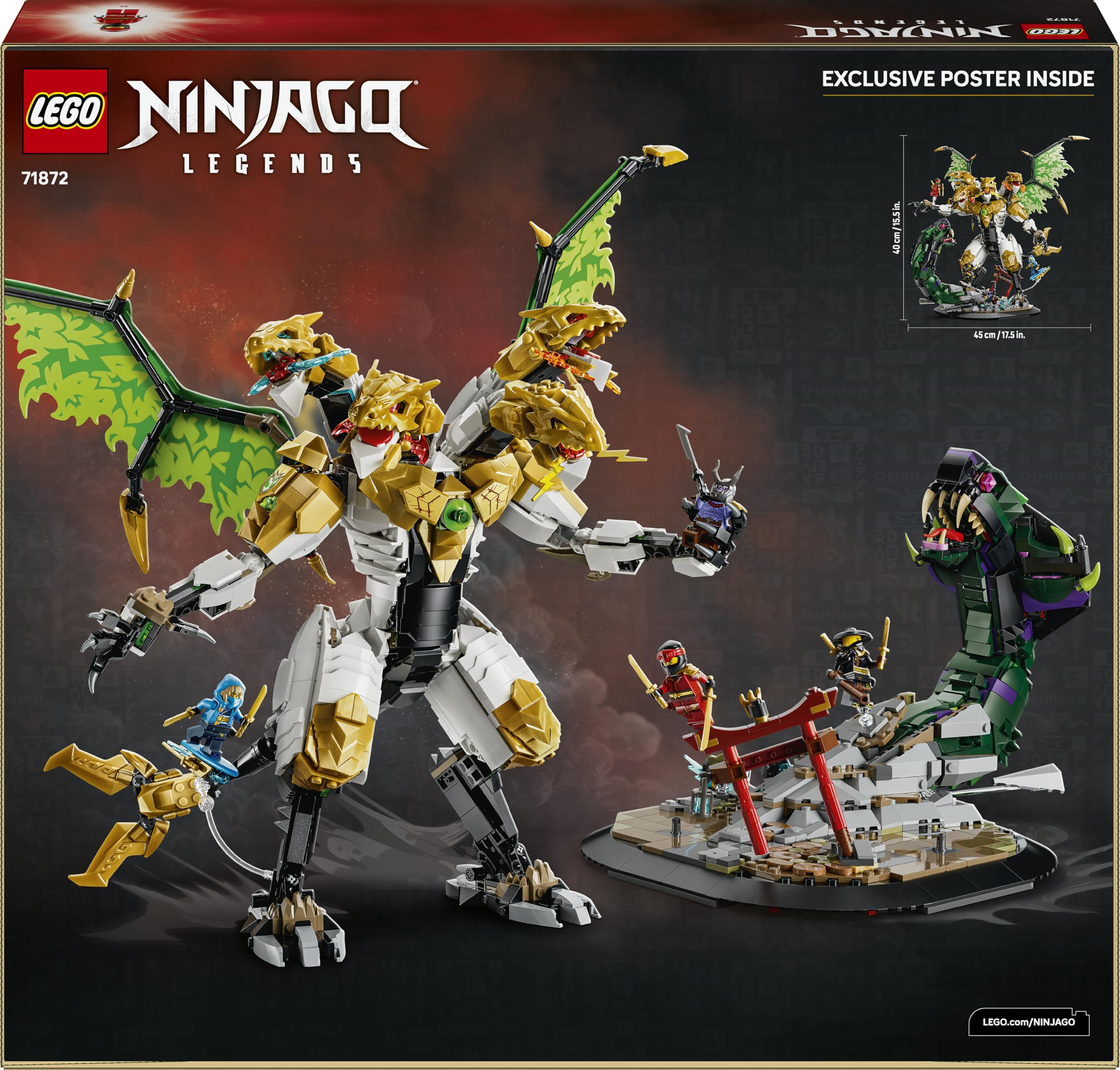 LEGO NINJAGO Duell mit dem Ultradrachen - Spielzeug mit 4-köpfiger Actionfigur, Schlange & 4 Minifiguren mit Katanas - Kinderzimmer Deko - Geschenk für Jungen ab 12 Jahren und Teenager-Fans - 71872