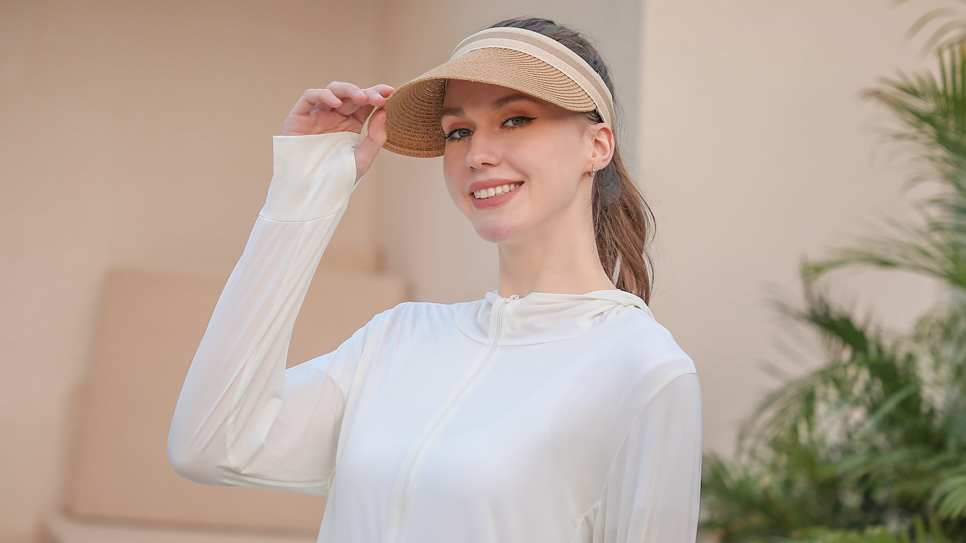 Sombrero de verano para mujer con visera de playa miniatura 6