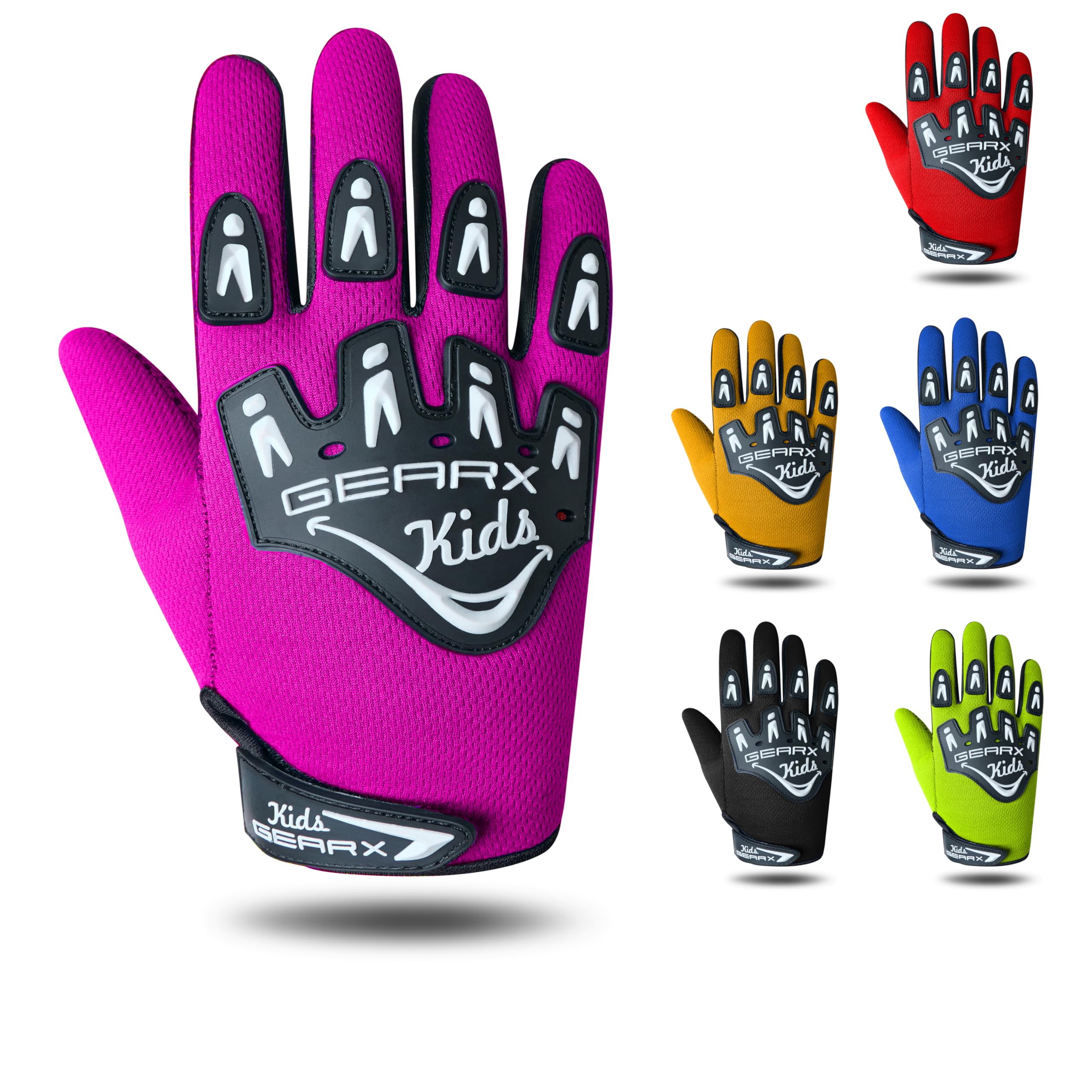 GearX Guantes de Ciclismo para niños, BMX, Bicicleta de montaña, Motocross, Enduro, Paintball, ATV, Quad, Karting, Deportes y Senderismo — view 8