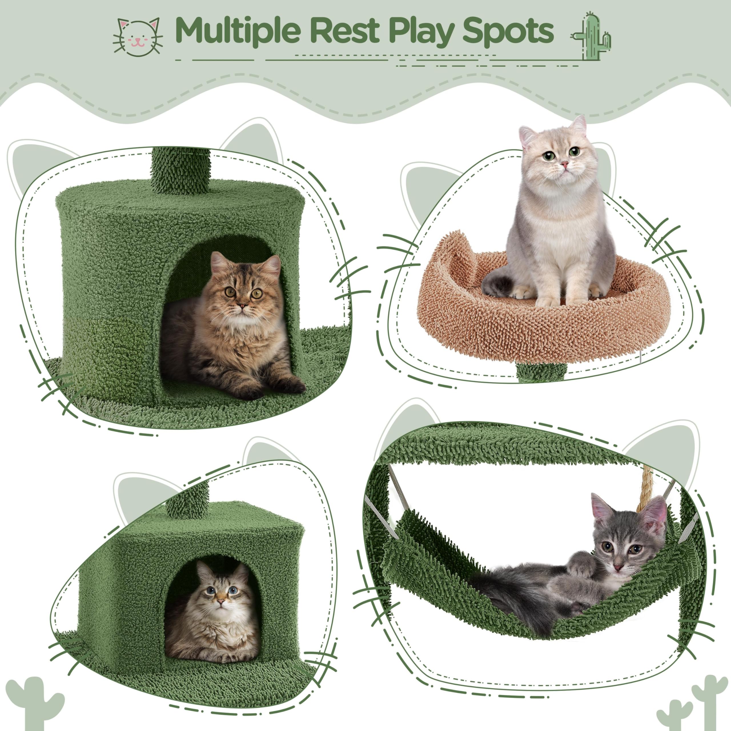 Yaheetech Krabpaal zee XXL plafondhoog, oceaanthema kattenboom 93 x 55 x 184 cm, met 3 kattenholletjes, 5 sisalstammen, 4 platforms, stabiele stijlvolle klimboom voor katten, blauw-wit