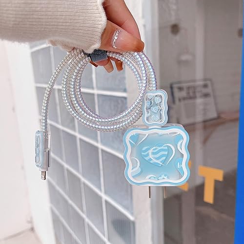 Miniatura 8 de Bonito protector de cable de bricolaje, compatible con iPhone 20 W adaptador de corriente USB-C y cable Lightning, tamaño 13