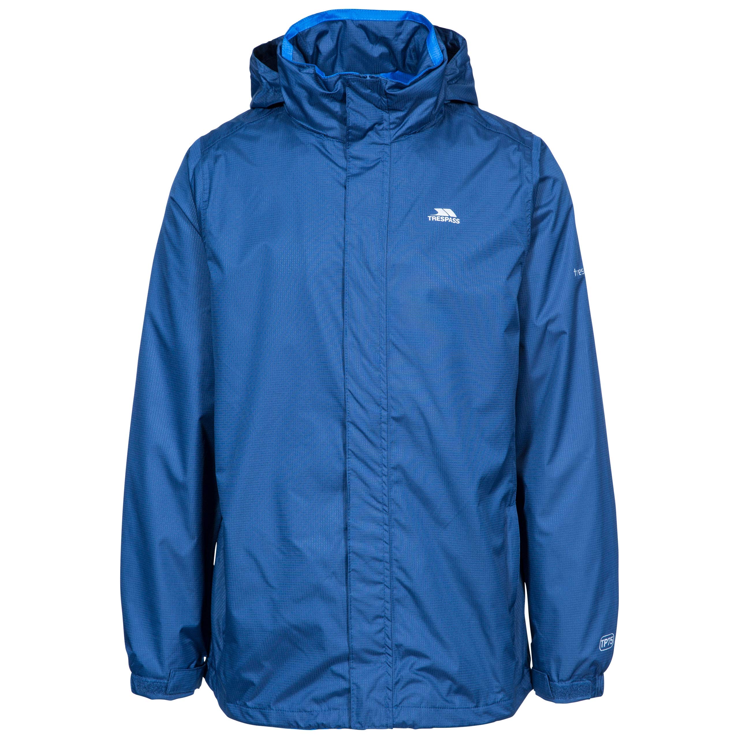 Trespass Mens Jacket Fraser II - Waterproof, Taped Seams, Adjustable Concealed Hood, Internal Zip Pocket, Drawcord Hem, 2 Lower Zip Pockets, Elasticated Cuffs