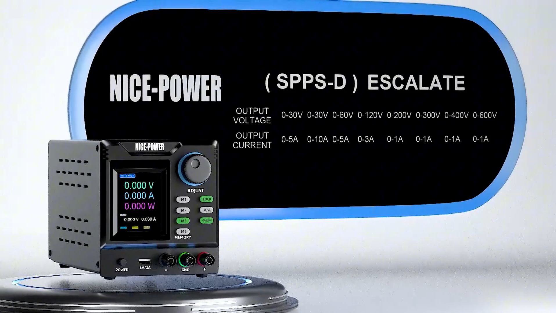 Amazon.co.jp: RUZIZAO 可変直流安定化電源（0-400 V 0-1  A）安定化電源、エンコーダノブ、メモリ、出力スイッチ、ロックボタン付き、4 桁カラーディスプレイを備え、USB-Aインタフェース、低ノイズ＆リップル、学校の実験室と電気メンテナンスに適用される  : 産業・研究 ...