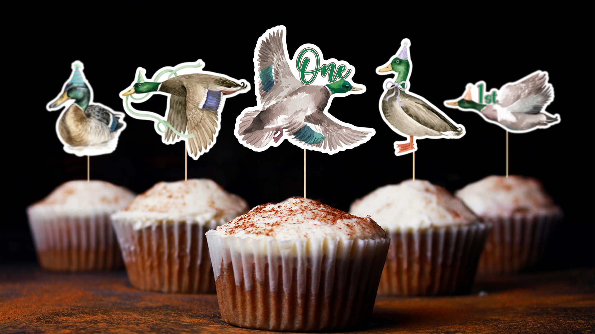 Rakuto 40pcs Mallard Duck Cupcake Toppers - Baby Shower Decorations, It's A Boy Party Supplies - View #4