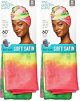 Vista 20 de KISS COLORS & CARE Bufanda de satén suave – Negro, de larga duración, multiusos, suave bufanda premium para minimizar el encrespamiento, evitar