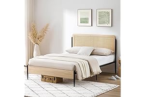 IDEALHOUSE Queen Rattan Headboard Bed Frame: A Haven of Restful Nights