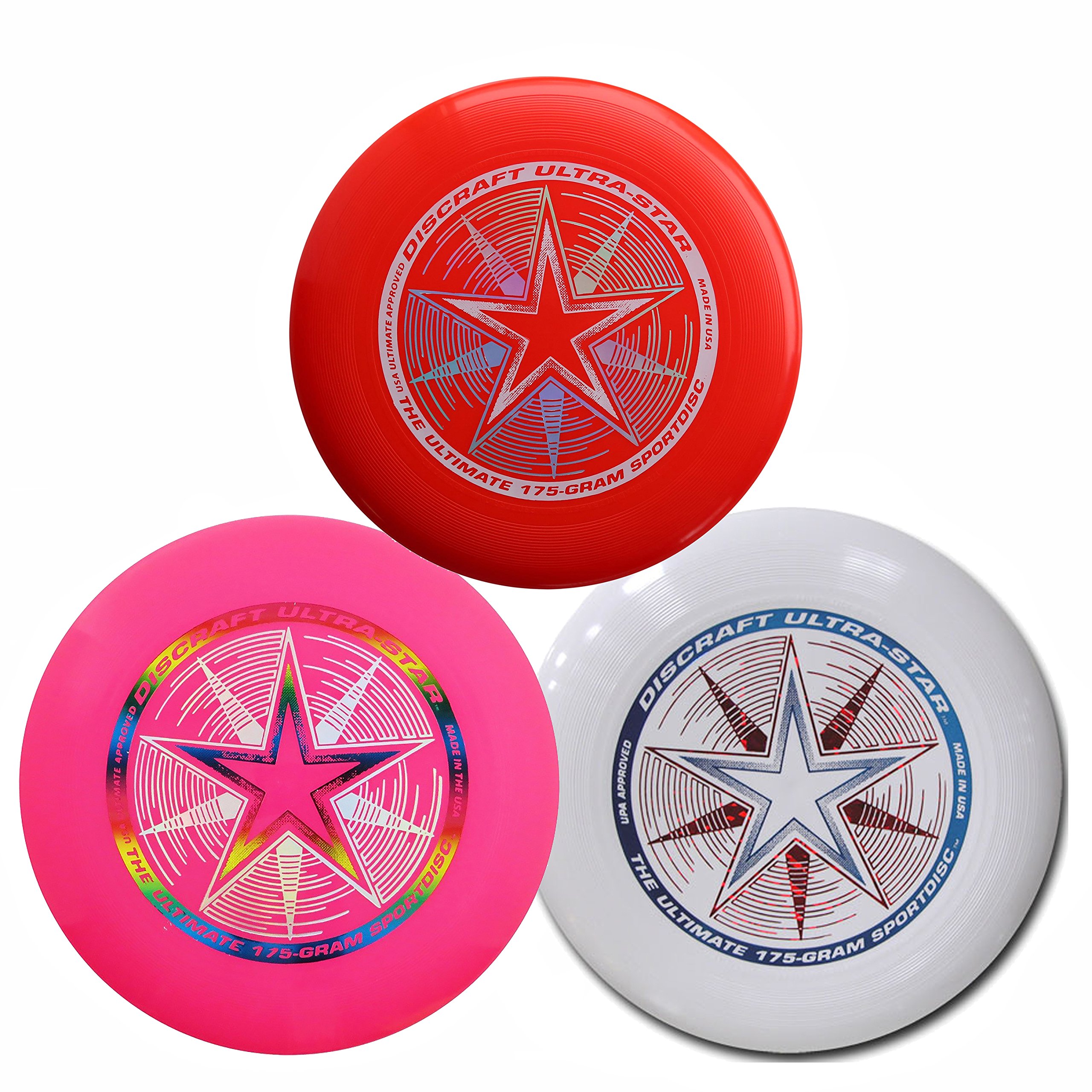 Discraft 175g Ultimate Disc Bundle (3 Discs) Red, White & Pink