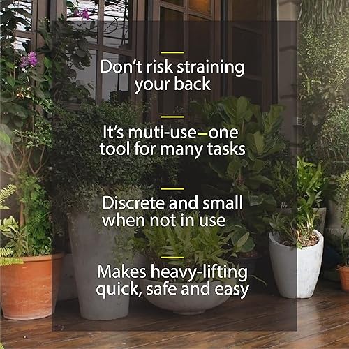 Miniatura 4 de ProLifter - Correas de elevación de soporte para plantas de 400 libras para mover rocas pesadas, bolas de raíz, macetas de jardinería, macetas y