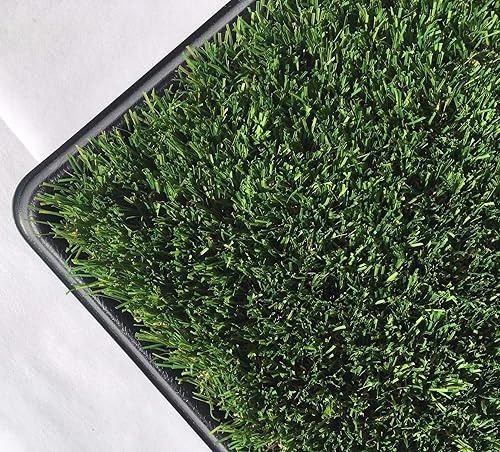 Miniatura 9 de Alfombra de césped artificial realista, alfombras de 7 x 43 pies para uso en interiores y exteriores, altura del pelo de 1.25 pulgadas, alfombras