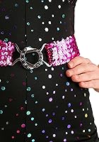 Vista 2 de Dreamgirl Disfraz de discoteca para adultos de los años 70 para mujer, overol de discoteca, disfraz de muñeca de discoteca de Halloween