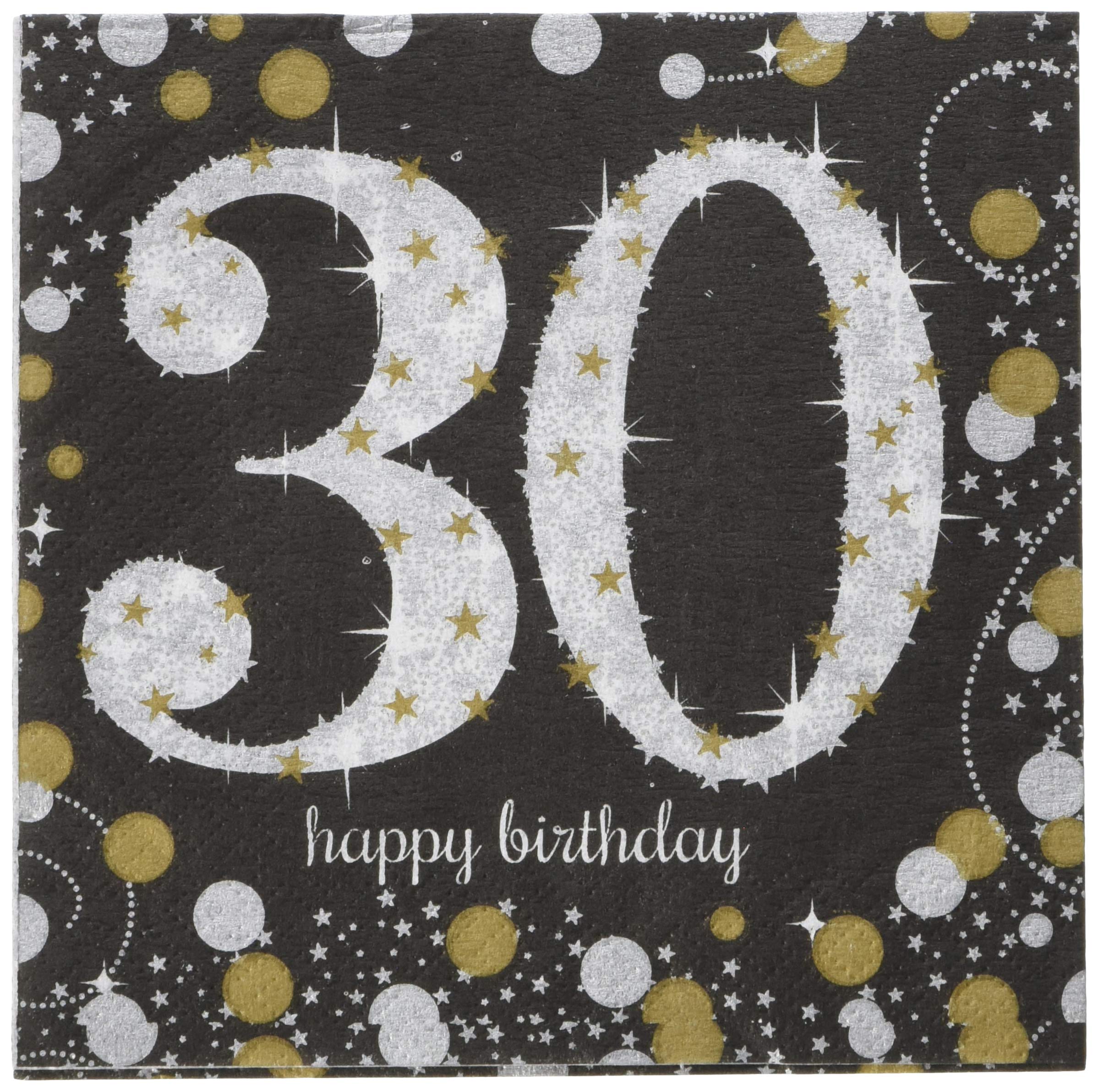 Serviette de table décorative anniversaire 30 ans Amscan 501544