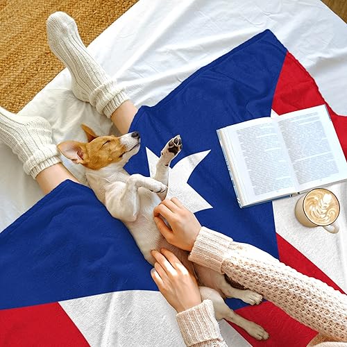 Miniatura 5 de Manta de bandera de Puerto Rico de 50 x 40 pulgadas, manta de microfibra ligera y suave con funda de almohada de 18 x 18 pulgadas, perfecta para