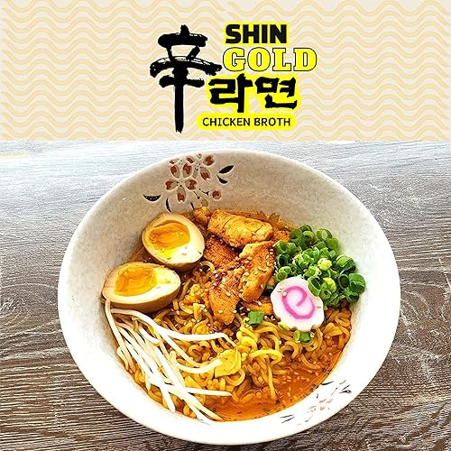 Miniatura 8 de Ramen Nongshim - Shin Ramyun Gold - Paquete de 4 - Sopa de fideos ramen picantes comida asiática coreana Nongshim Combo con 4 palillos de la marca