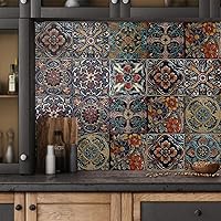 Vista 57 de Alwayspon Adhesivo para azulejos de pared moriscos, despegar y pegar, calcomanías de vinilo autoadhesivas para azulejos de cocina y baño, 6 x 6