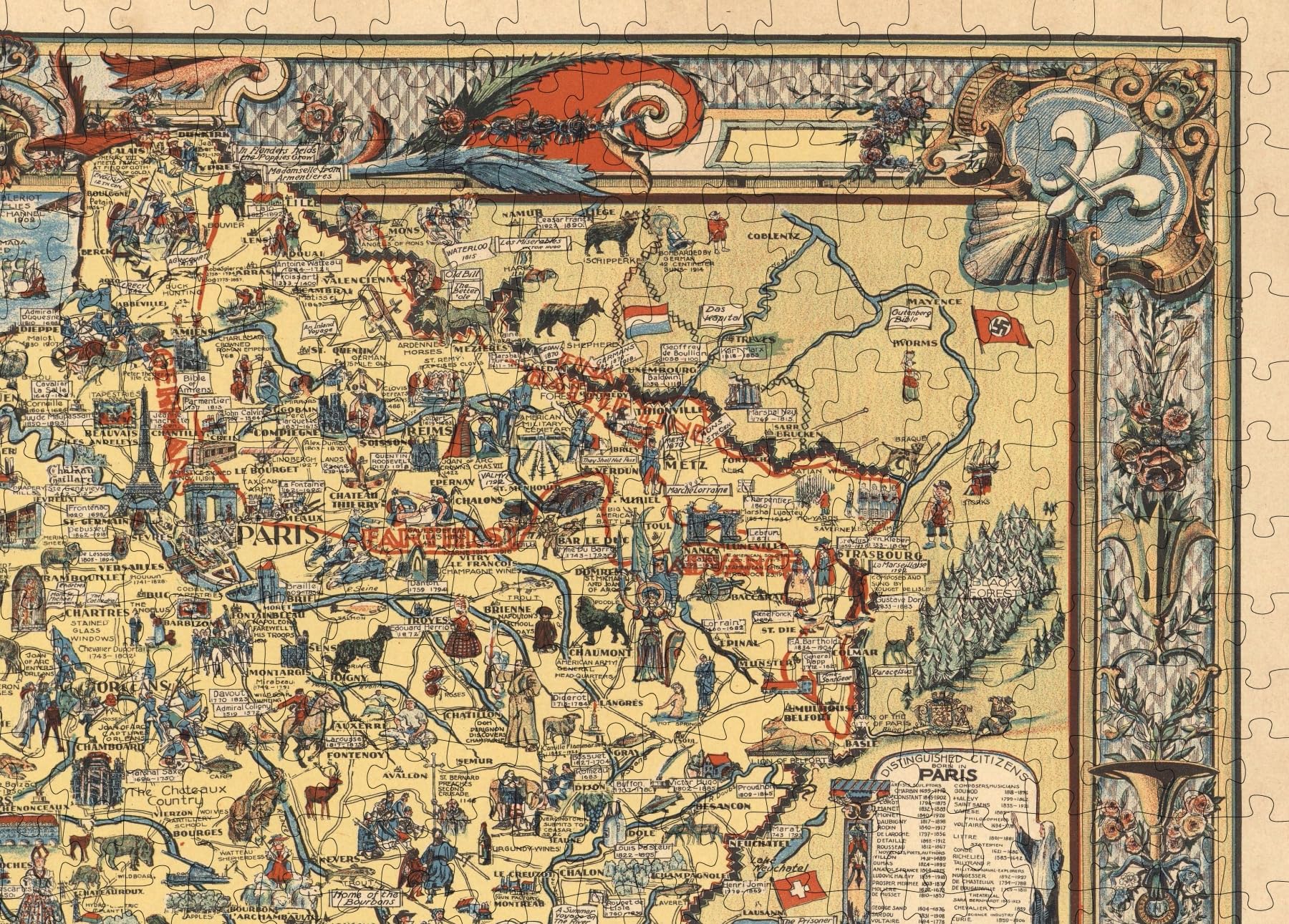 廃盤 希少 未開封パズル　パリ鳥瞰図　1500ピース　パリ フランス　古地図 廃盤 希少 未開封パズル パリ鳥瞰図 1500ピース パリ フランス