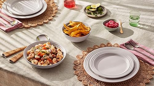 Miniatura 6 de Le Creuset Juego de 4 cuencos para pasta, 9.75 pulgadas cada uno, color blanco