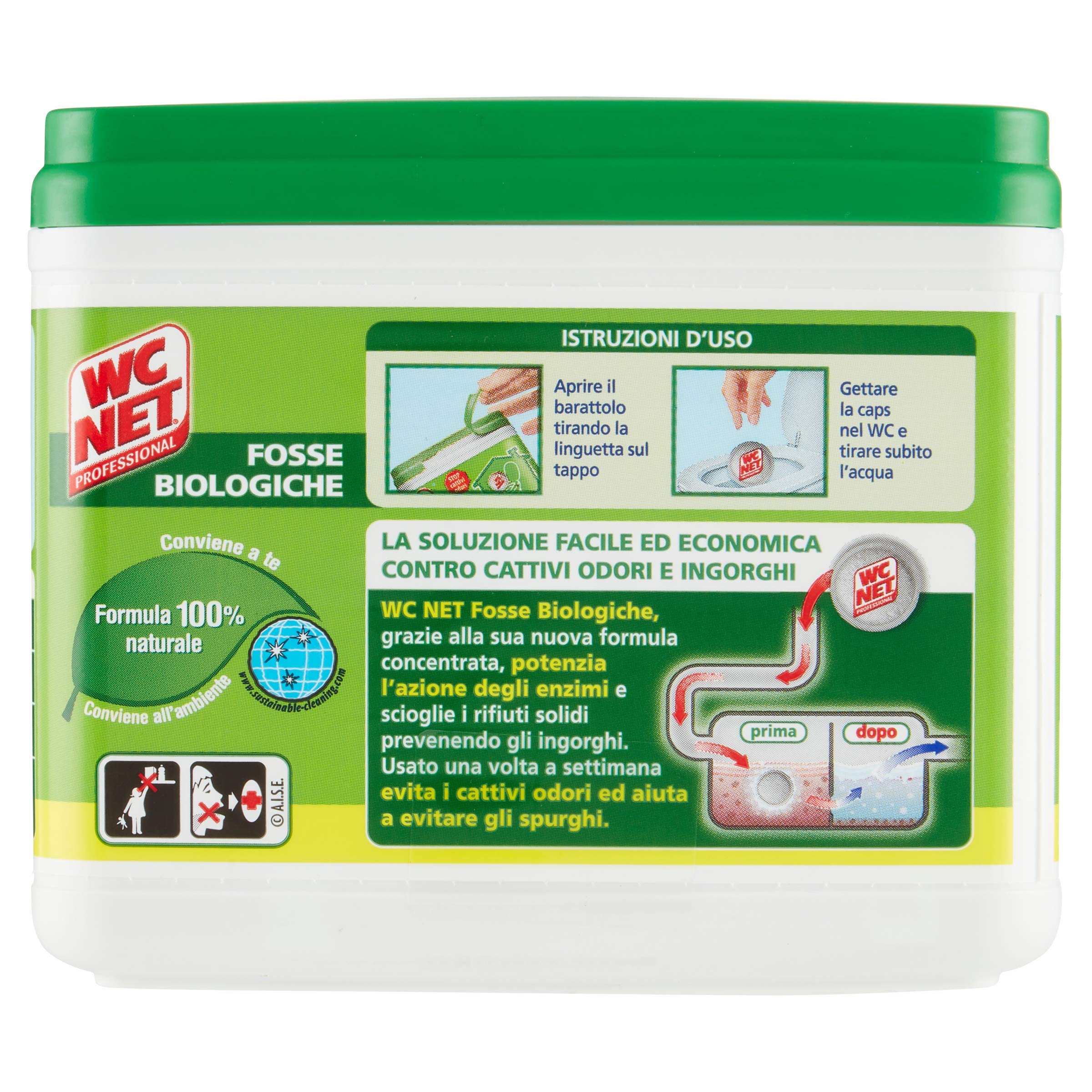 Wc Net Professional, Fosse Biologiche, Capsule Idrosolubili per WC, Scioglie gli Ingorghi, 12 Caps x 3 Confezioni