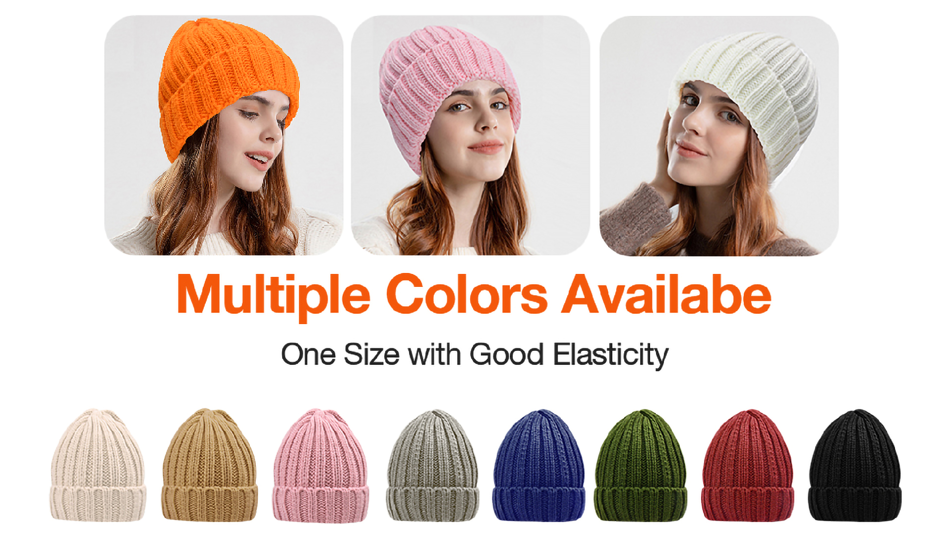 Rosoz Winter Hats for Women Warm Thick Soft Stretch Cable Knit