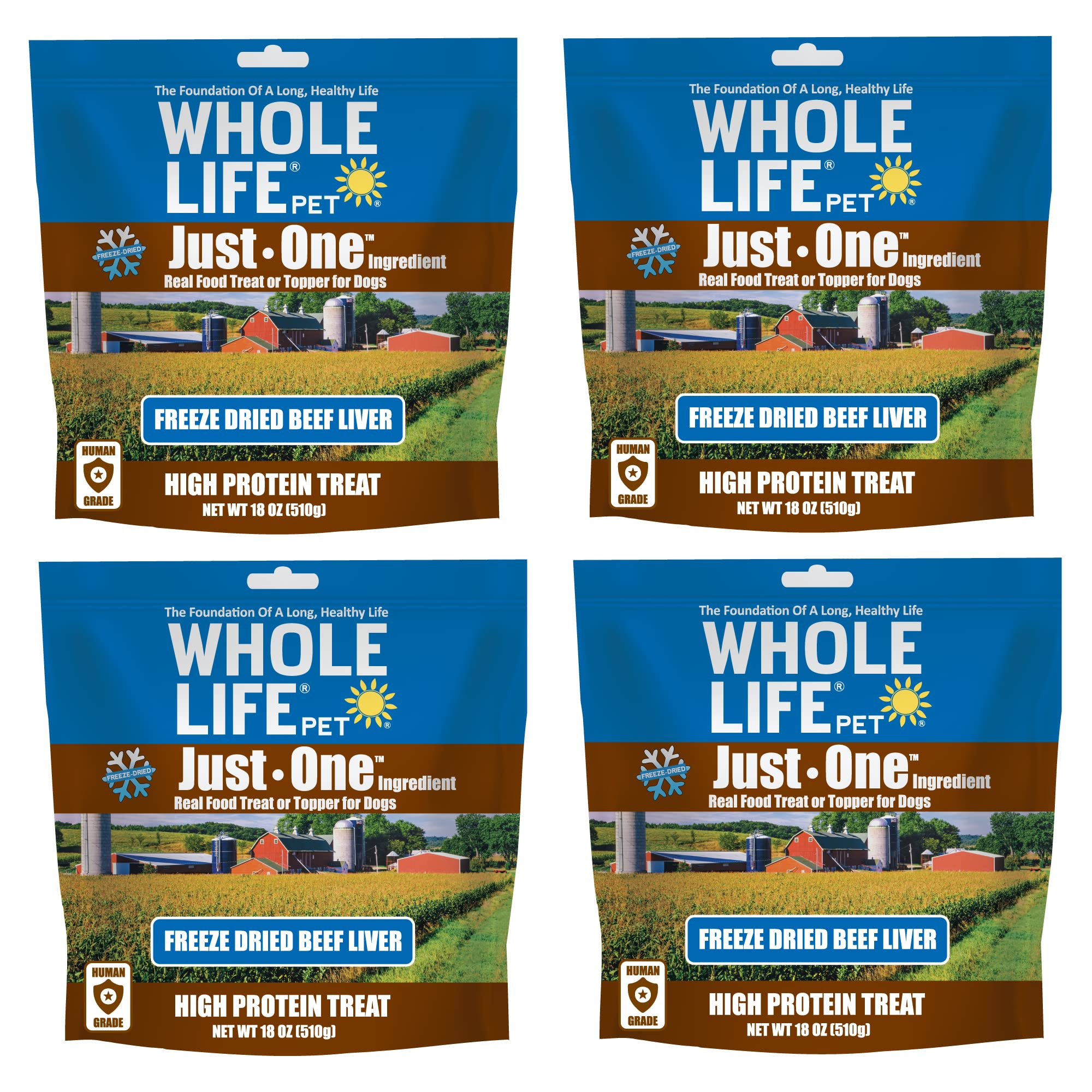 Whole Life Pet Products Just One Beef Liver Dog Treats Value Packs - Human Grade, Freeze Dried, One Ingredient - Training Or Reward, Grain Free, Made in The USA