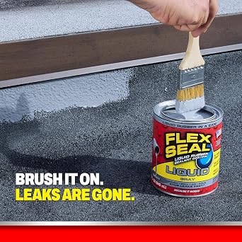 Flex Seal Liquid Rubber Sealant Coating, Waterproof, Gray, 16 oz