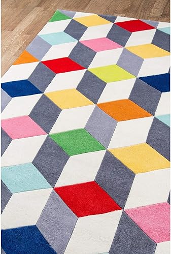 Miniatura 4 de Momeni Rugs Lil' Mo Hipster Collection, alfombra de área con temática infantil tallada a mano y copetuda, 3 x 5 pies, multicolor