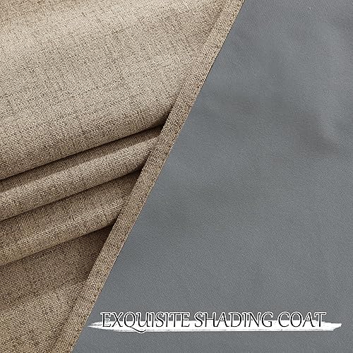 Miniatura 9 de StangH Cortinas de lino natural 100% opacas de 84 pulgadas de largo, con aislamiento térmico, cortinas y cortinas para dormitorio, pestañas